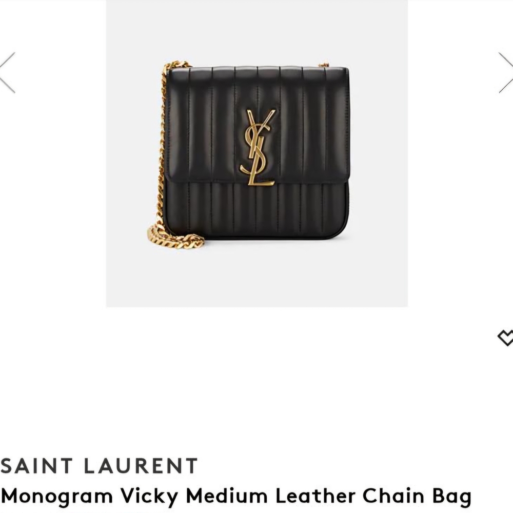 Saint Laurent Vicky Medium Black Leather Chain Bag